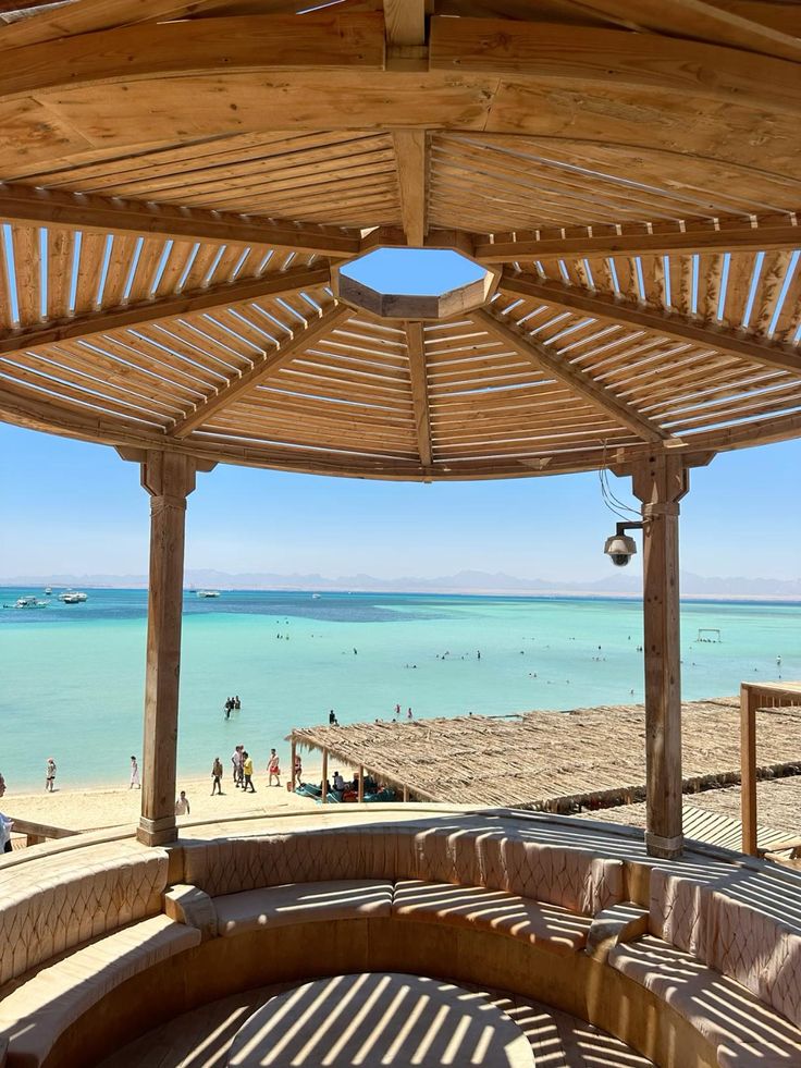 Sea view from a wooden gazebo at Orange Bay